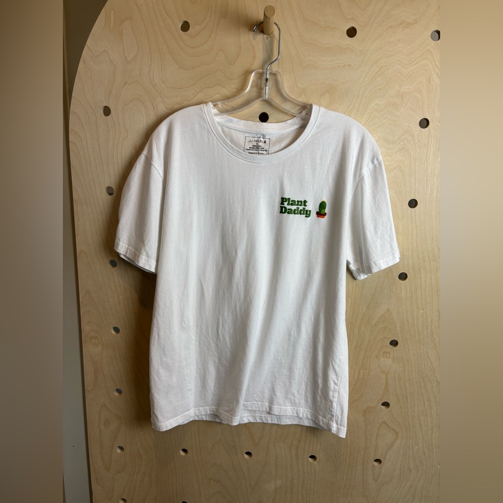 J.J. Malibu White “Plant Daddy” Men’s Short Sleeve T-Shirt Size Small